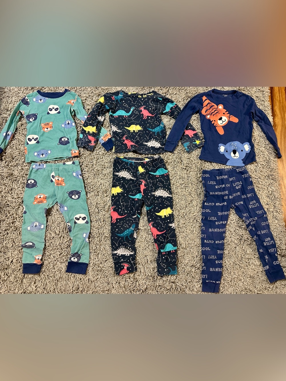 Carter's Navy Pajama Set with Multicolor Dinosaur Prints